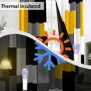 Yellow 100% Blackout Curtains for Bedroom 96 inch Length 2 Panels Set White Grey Modern Abstract Geometric Black Out Curtains Insulated Room Darkening Window Drapes for Living Room, 42Wx96L