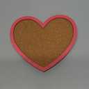 BENECREAT Pearl Pink Heart Pin Cork Board, 7.8x7.1inch Bulletin Display Board Wall Mounted Cork Board with Pink Frame for Brooch Pin Storage Display, Office Home and School Decor