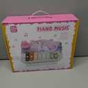 Kids Piano Musical Toys - 5 in 1 Wooden Music Instruments Montessori Toys for Baby Toddler, Sensory Toys with Drum Xylophone, Preschool Educational Toys, Birthday Gifts for Girls Boys Pink