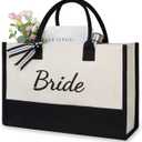 TOPDesign Canvas Tote Bag, Bridal Shower Gifts for Bride, Wedding Bachelorette Bride Gifts Shoulder Bag