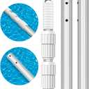 Upgraded Pool Pole 16.5 Foot Telescopic Swimming Pool Poles,Adjustable Telescopic Pool Cleaning Pole,Professional Pole for Skimmer Net,Rake,Brush,Vacuum Head,Heavy Duty Aluminum Thicken 1.3mm Pole