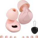 Noise Cancelling Ear Plugs, Fismool Concert earplugs with 36dB Noise Reduction and 8 Silicone Soft Ear Heads,Reusable Hearing Protection for Sleep,Work,Focus,Travel,Pink