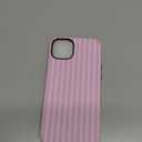 Jusy Compatible with MagSafe Striped Phone Case for iPhone 15 Plus, Cute Aesthetic Magnetic Soft TPU and Hard PC Protective Phone Cover for Women Girls Matte - Dark Pink