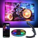 AOC TV LED Backlight, TV Lights that Change with TVs for 55-65 inch Screen, RGB Strip Lighting with Sensor, Syncs Behind The Monitor, Smart App Control, Movie Game Music & DIY Mode, 14.8FT