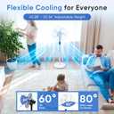 NEWBULIG 17" Pedestal Fans with Remote, Oscillating Standing Fan with 3 Speed & 3 Model, Quiet Timer Stand Up Fan for Indoor, Bedroom, Living Room, Adjustable Height & Tilt Head, Easy Assembly