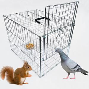 Animal Trap Cage Pigeon Chicken Squirrel Chipmunk Outside Trapping Live Small Animal Bird Trap Cage (15.7"*11.8"*11.8"/Small)
