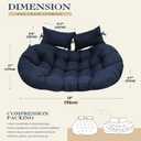 Double Egg Chair Cushion Replacement 59x43in -Thickened Waterproof Removable Double Hanging Egg Chair Cushions, Swing Chair Cushion, Outdoor Patio Hanging Basket Chair Cushions,Blue