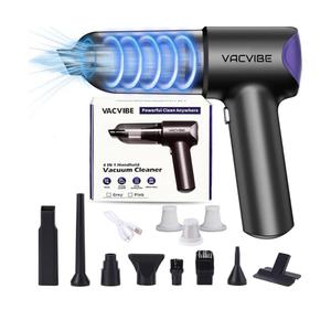 Car Vacuum Portable Cordless, 21000PA 4 in 1 Suck/Blow/Pump/Charger 120W Handheld Car Vacuum Cleaner and Air Duster, Brushless Motor Multi-Nozzles for Home Office Grey