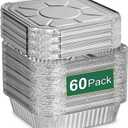 Alfolic 8x8 Aluminum Pans with Lids - 60 Pack Square Disposable Aluminum Foil Baking with Covers - Disposable Baking Pans for Air Fryer, Oven, Cooking