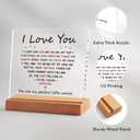 Gifts for Boyfriend Girlfriend, I Love You Acrylic Plaque Gifts for Him Her, Wedding Anniversary Birthday Gift for Men Women, Christmas Valentines Romantic Gift for Husband Wife