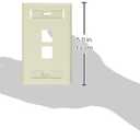 2 x Leviton QuickPort Wallplate with ID Window, Single Gang, 2-Port, 42080-2TS, Light Almond