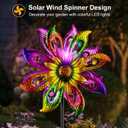 360Solar Wind Spinner with Lights Sunflower Garden Outdoor Decor Yard Lawn Art Decor for Patio Kinetic Windmills Unique Gifts for Friends and Family 60.63'' H x 13.38'' Dia