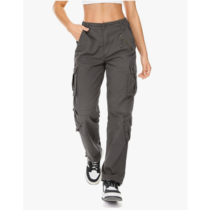 Womens Cargo Army Combat Work Pants with 8 Pockets Casual Cotton Ripstop Construction Pants size 12
