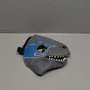 Dinosaur Mask Moving Jaw Realistic Dino Raptor Mask with Open Mouth for Halloween Party Cosplay (Blue)