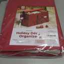 ZOBER Large Christmas Ornament Storage Box - Stores 80 3" Ornaments, With Dividers - With Large Compartment for Figurines, and Accessories, Durable Christmas Containers Holder (Red, 80-3" Ornaments)