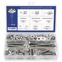 200PCS Nuts and Bolts 1/4-20 x 1/2, 3/4, 1, 1-1/2, 2, 2-1/2, 3 Carbon Steel Hex Bolts and Nuts Assortment Kit Hardware Screws Set (7 Different Sizes)
