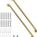 Shower Grab Bar, 2 Pack 39.4 Inch Gold Bathroom Grab Bar, 1.25" Diameter 304 Stainless Steel Anti-Slip Grab Bars for Bathtubs and Showers, Handicap Shower Grab Bar for Seniors Elderly
