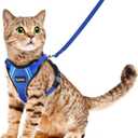 Halypet Cat Harness and Leash Set [H500 Pro Escape Proof Cat Harness for Walking, Adjustable Breathable Soft Travel Cat Leash, Reflective Strips Kitten Harness (X-Small, Blue)