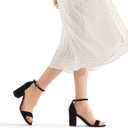COASIS Women's Chunky Block Heels Open Toe Ankle Strap 3.5 Inch Heeled Sandals, 8