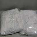 HolidayIdeas 2 Pack Spandex Table Skirt for 6 Ft Rectangle Tables, White Fitted Stretch Tablecloth 30 x 72 Inch, Wrinkle Resistant Ruffle Design for Wedding Banquets, Baby Showers, Parties