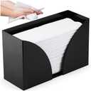 SimplyImagine Acrylic Countertop Paper Towel Holder Dispenser - Black Napkin Holder for Bathroom - Black Paper Towel Dispenser