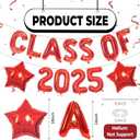Class of 2025 Balloons, Red Graduation Balloons Class of 2025 Decorations with Red Star Balloons for Class of 2025 Graduation Party Decorations (16 IN+18 IN)