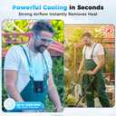 Hurdaos Portable Waist Fan for Outdoor Work, Wearable Hands Free Belt Fan 120 Speeds Strong Airflow, 10000mAh Rechargeable Personal Cooling Fan for Construction, Warehouse & Hot Weather