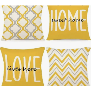 YCOLL Farmhouse Pillow Covers 16x16 Set of 4 Throw Pillow Covers Rustic Linen Decorative Pillows Square Cushion Covers for Couch Sofa Bedroom Home Decor