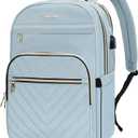 VANKEAN 15.6 Inch Laptop Backpack for Women Work Laptop Bag Fashion with USB Port, Waterproof Backpacks Stylish Travel Bags Casual Daypacks for College, Business, Light Blue