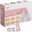4 x Elate Silicone Ear Plugs for Sleeping, 27dB Noise Reduction Reusable Earplugs, Soft Comfortable Ear Plugs for Snoring, Travel, Study, Concert, Swimming with Case - Pink (1 pair (Pack of 1))