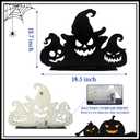 Halloween Table Decorations Wooden Pumpkin Tabletop Centerpieces Decoration Sign with Lights, Farmhouse Home Indoor Party Decor(Pumpkin)