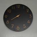 Mosewa 12 Inch Black Wall Clock Battery Operated Silent Non Ticking Modern Simple Minimalist Decorative for Kitchen Bedroom Home Office Bathroom Living Room