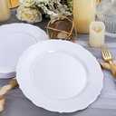 DaYammi 60PCS White Plastic Plates, Heavy Duty White Disposable Plates Premium 10inch Dinner Plates Hard Plastic Plates Disposable for Party Wedding Bridal Shower