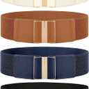 JASGOOD 4 Pack Wide Elastic Stretch Waist Belts for Women Dress Belt, Size: Fit Waist Size 32"-35"