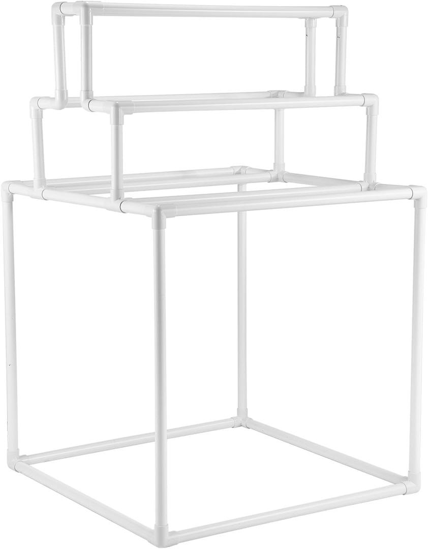 VEVOR Pool Towel Rack, 8 Bars Outdoor PVC Towel Holder, Freestanding Pool Towel Hanger Stand Next to Hot Tub, Outdoor Indoor Quilt Drying Rack Organizer, Ideal for Poolside, Bathroom, Spa, White