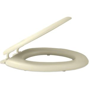 Soft Elongated Vinyl Toilet Seat, Bone - 19 Inch Soft Vinyl Cover with Comfort Foam Cushioning - Fits All Elongated Size Fixtures - Easy to Install Fantasia by Achim Home Decor