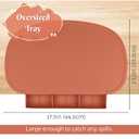Silicone Placemat with Food Catching Pockets for Baby & Kid, Food Grade Silicone Non-Slip Toddler Food Place Mats with Raised Edges for Dining Table (Blush)