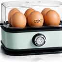 COOK WITH COLOR 6-Egg Capacity Egg Cooker  For Soft, Medium, Or Hard-Boiled Eggs, Rapid Cook Time, Auto Shut-Off & Boil-Dry Protection  Includes Tray, Measuring Cup & Lid  210W Egg Maker, Sage