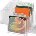 Inclined Desk File Organizer,Vertical File Folder Holder Stand Metal Rack File Sorter for Office Classroom Desktop Organization