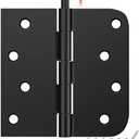 HOSOM 10 Pack Black Exterior Door Hinges 4 Inch, 5/8" Radius, Removable Pin, Perfect for Heavy-Duty Front & Back Door, Antirust & No Squeaks