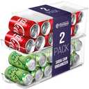 ClearSpace Soda Can Organizer & Soda Can Dispenser for Refrigerator - Fridge Organizer & Stackable Drink Organizer for Fridge or Refrigerator - Holds 12 Cans Each, BPA Free - 2 Pack