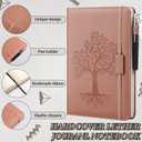 Estune 8 Pack Lined Journal Notebook A5 Tree of Life Hardcover Leather Journal with 10 Pen, College Ruled Notebook for Travel, Business, Work, Office, School Note Taking Diary(Elegant Color)
