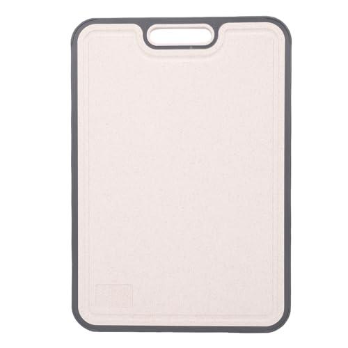 Cutting Board for Kitchen, Double Sided Chopping Board Stainless Steel Straw PP Kitchenware with Hanging Hole for Meat Veggies Fruit