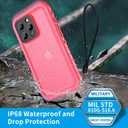 SPORTLINK for iPhone 13 Pro Waterproof Case - Full Body Shockproof Dustproof Phone Screen Protector Rugged Waterproof Case for iPhone 13 Pro 6.1 Inches Pink