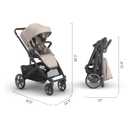UPPAbaby Cruz V3 Stroller - from Birth + Car Seat Compatible - Full-Size, Reversible Seat - Infant Insert, Bug and Rain Shields Included - Ada - (Sandstone Mlange/Carbon Frame/Chestnut Leather) Manufacture date: 01/2026