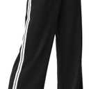 SOFIA'S CHOICE Women's Drawstring Sweatpants Side Stripe Pants Wide Leg Track Pants with Pockets Green-A Small