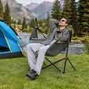 Hammock Camping Chair with Adjustable Backrest, 350LBS Heavy Duty Oversized Swinging Chair Portable Folding Rocking Chair with Pillow Cup Holder for Outdoor Beach Camping Patio, Grey