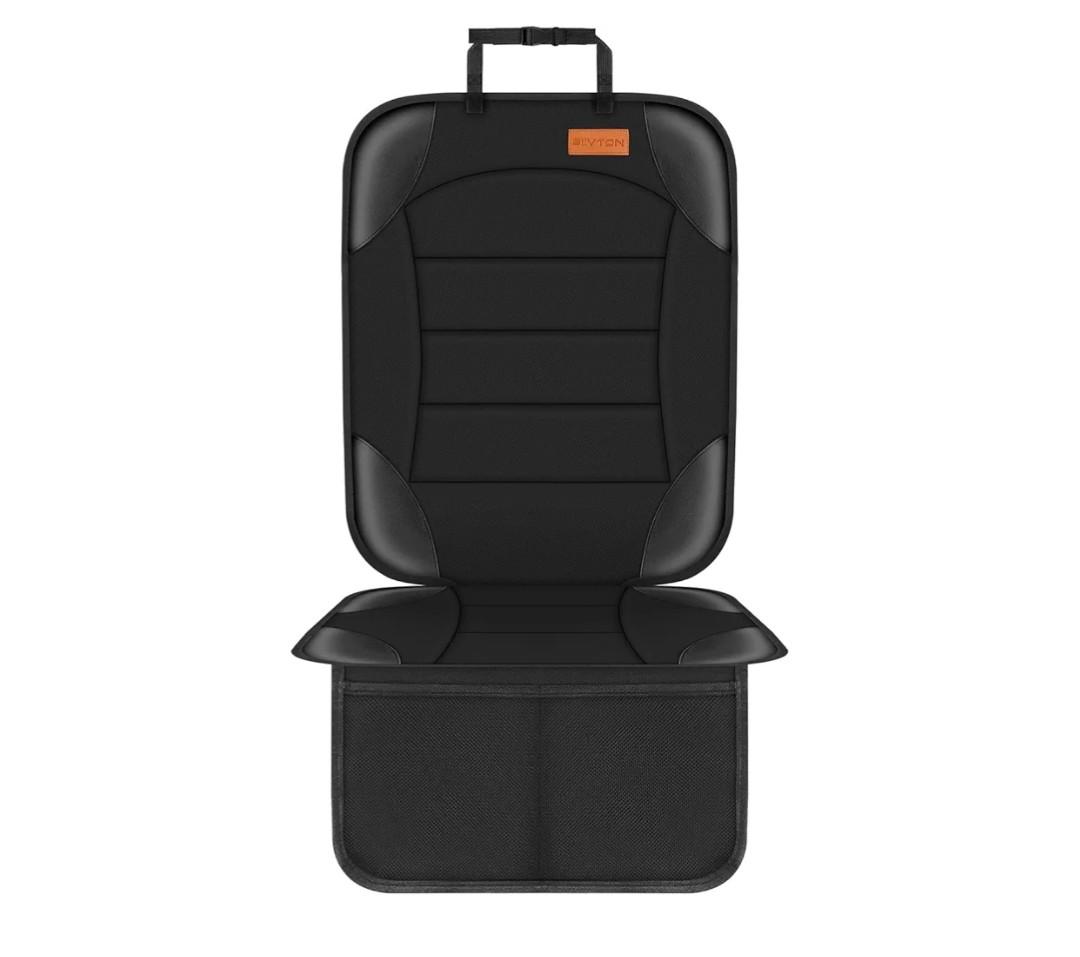Siivton Car Seat Protector for Child Car Seat,Waterproof Car Seat Cover for Leather and Fabric Seats, 2 Mesh Pockets, Non-Slip Bottom,Thick Padding Cushion