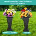 Cemetery Vase for Grave Headstones with Metal Spike, Flower Pots for Outdoor Plants, Memorial Vases for Graves