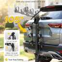 monTEK 3-Bike Rack for Cars, Trucks, SUVs with 2 Hitch, Foldable & Tiltable Bike Rack Hitch,3mm Thick Heavy-Duty Steel Frame, Hitch Bike Rack with Anti-Rattle Stability and Straps, 150 Pound Capacity